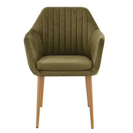 Coussin d'assise pour chaise ALFONSE (sans structure) d'intérieur - Bois, tissu 100% PES olive