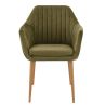 Coussin d'assise pour chaise ALFONSE (sans structure) d'intérieur - Bois, tissu 100% PES olive