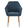 Coussin d'assise pour chaise ALFONSE (sans structure) d'intérieur - Bois, tissu 100% PES petrol