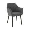 Coussin d'assise pour chaise ALFONSE (sans structure) d'intérieur - Bois, tissu 100% PES anthracite