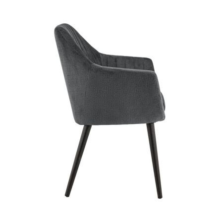 Coussin d'assise pour chaise ALFONSE (sans structure) d'intérieur - Bois, tissu 100% PES anthracite