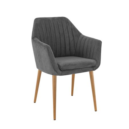 Coussin d'assise pour chaise ALFONSE (sans structure) d'intérieur - Bois, tissu 100% PES anthracite