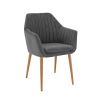 Coussin d'assise pour chaise ALFONSE (sans structure) d'intérieur - Bois, tissu 100% PES anthracite