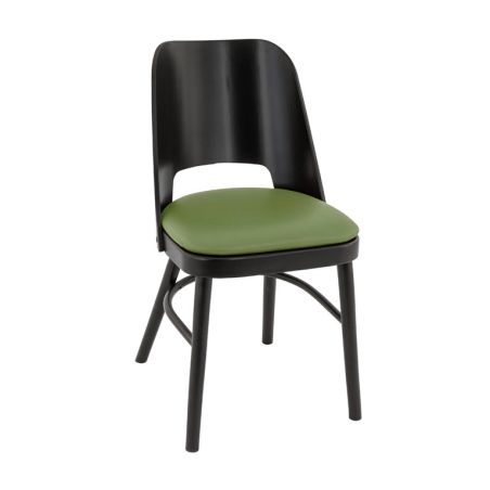 Coussin d'assise pour chaise BUDAPEST II (sans structure) d'intérieur - Bois, similicuir PU olive
