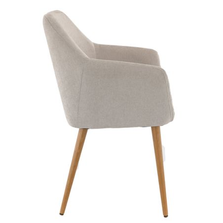 Coque pour chaise ROMEO (sans structure) d'intérieur - Bois, tissu 100% PES greige