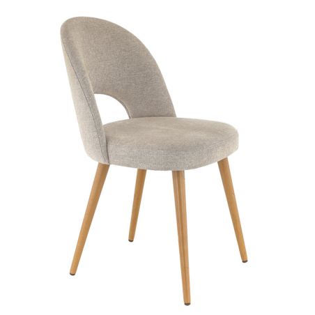 Coque pour chaise GINETTE (sans structure) d'intérieur - Bois, tissu 100% PES greige