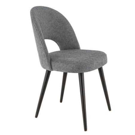 Coque pour chaise GINETTE (sans structure) d'intérieur - Bois, tissu 100% PES gris fonce
