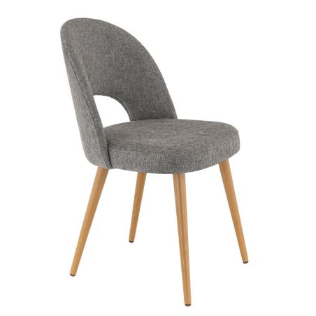 Coque pour chaise GINETTE (sans structure) d'intérieur - Bois, tissu 100% PES gris fonce