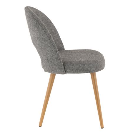 Coque pour chaise GINETTE (sans structure) d'intérieur - Bois, tissu 100% PES gris fonce