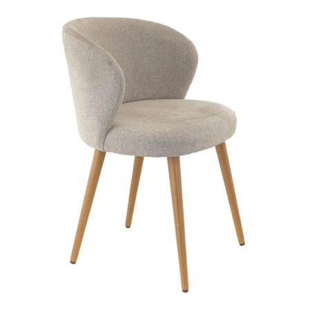 Coque pour chaise ANGÈLE (sans structure) d'intérieur - Bois, tissu 100% PES greige