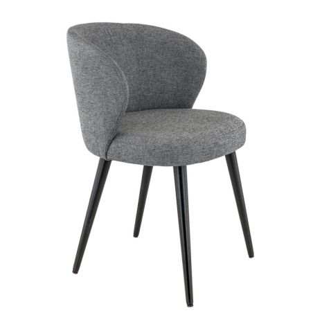 Coque pour chaise ANGÈLE (sans structure) d'intérieur - Bois, tissu 100% PES gris fonce