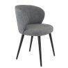 Coque pour chaise ANGÈLE (sans structure) d'intérieur - Bois, tissu 100% PES gris fonce