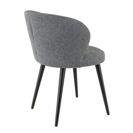 Coque pour chaise ANGÈLE (sans structure) d'intérieur - Bois, tissu 100% PES gris fonce