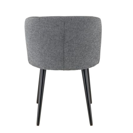 Coque pour chaise ANGÈLE (sans structure) d'intérieur - Bois, tissu 100% PES gris fonce