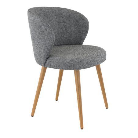 Coque pour chaise ANGÈLE (sans structure) d'intérieur - Bois, tissu 100% PES gris fonce