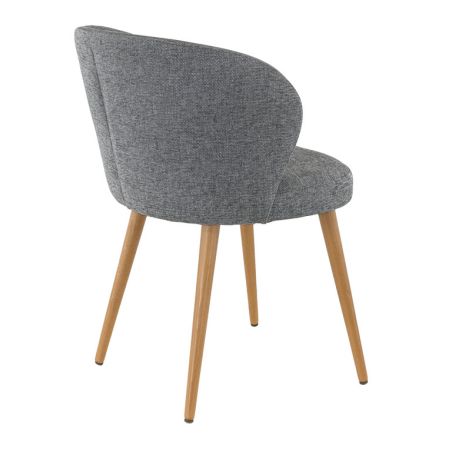 Coque pour chaise ANGÈLE (sans structure) d'intérieur - Bois, tissu 100% PES gris fonce