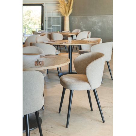 Coque pour chaise ANGÈLE (sans structure) d'intérieur - Bois, tissu 100% PES gris fonce