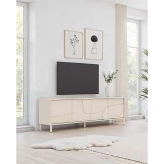 Meuble TV 205 cm OLIVER avec 4 portes coloris cachemire