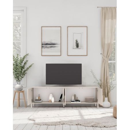 Meuble TV 205 cm OLIVER avec 4 portes coloris cachemire