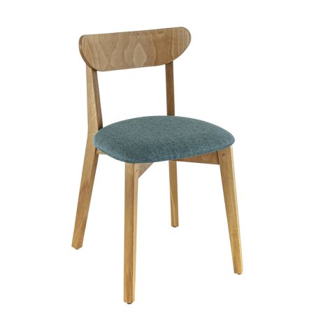 Coussin d'assise pour chaise KATE (sans structure) d'intérieur - Bois, tissu 100% PES bleu