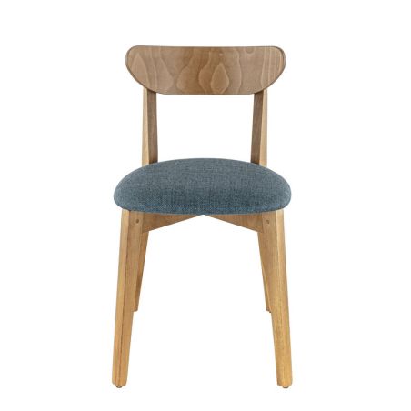 Coussin d'assise pour chaise KATE (sans structure) d'intérieur - Bois, tissu 100% PES bleu