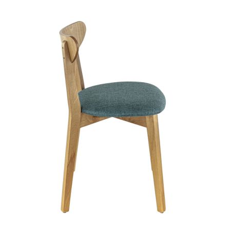 Coussin d'assise pour chaise KATE (sans structure) d'intérieur - Bois, tissu 100% PES bleu