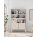 Bibliothèque 105 cm OLIVER avec 2 portes coloris cachemire