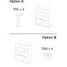 Bibliothèque 105 cm OLIVER avec 2 portes coloris cachemire
