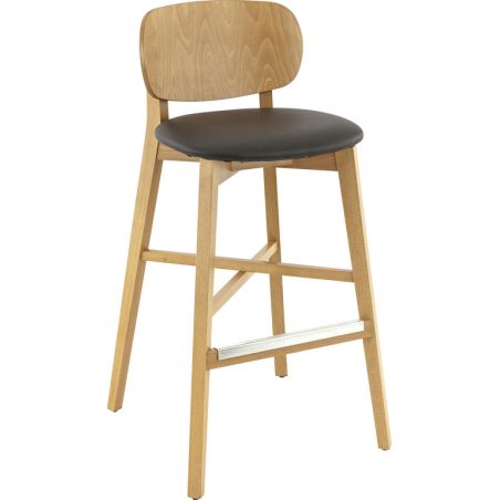 Coussin d'assise pour chaise DIMITRI (sans structure) d'intérieur - Bois, similicuir PU noir