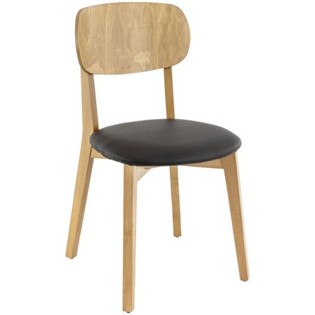 Coussin d'assise pour chaise DIMITRI (sans structure) d'intérieur - Bois, similicuir PU noir