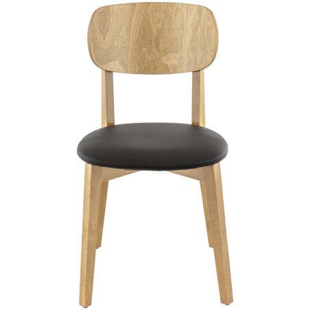 Coussin d'assise pour chaise DIMITRI (sans structure) d'intérieur - Bois, similicuir PU noir