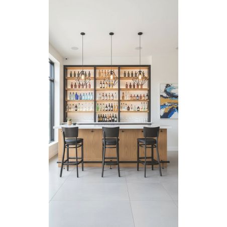 Coussin d'assise pour chaise PUB & BROOKLYN (sans structure) d'intérieur - Bois, similicuir PU noir