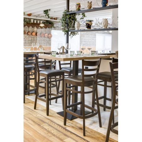 Structure pour chaise PUB (sans assise) d'intérieur - Bois teinte wengé
