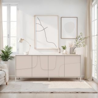 Buffet 205 cm OLIVER avec 4 portes en coloris cachemire