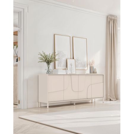 Buffet 205 cm OLIVER avec 4 portes en coloris cachemire