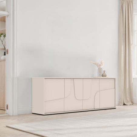 Buffet 205 cm OLIVER avec 4 portes en coloris cachemire