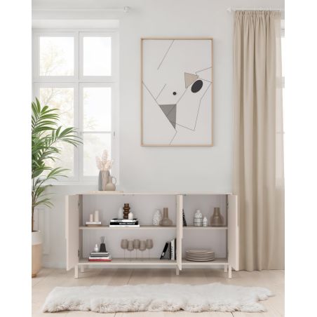 Buffet 155 cm OLIVER avec 3 portes encoloris cachemire
