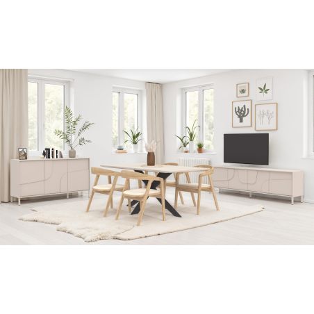 Buffet 155 cm OLIVER avec 3 portes encoloris cachemire