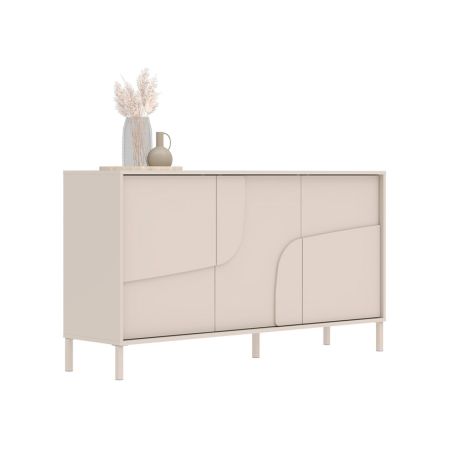 Buffet 155 cm OLIVER avec 3 portes encoloris cachemire