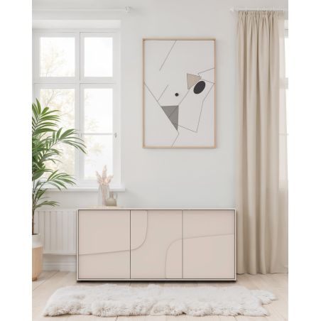 Buffet 155 cm OLIVER avec 3 portes encoloris cachemire