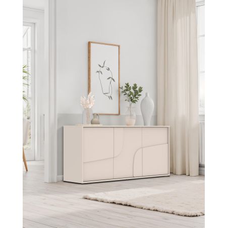 Buffet 155 cm OLIVER avec 3 portes encoloris cachemire