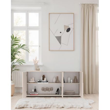 Buffet 155 cm OLIVER avec 3 portes encoloris cachemire