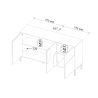Buffet 155 cm OLIVER avec 3 portes encoloris cachemire