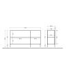 Buffet 155 cm OLIVER avec 3 portes encoloris cachemire