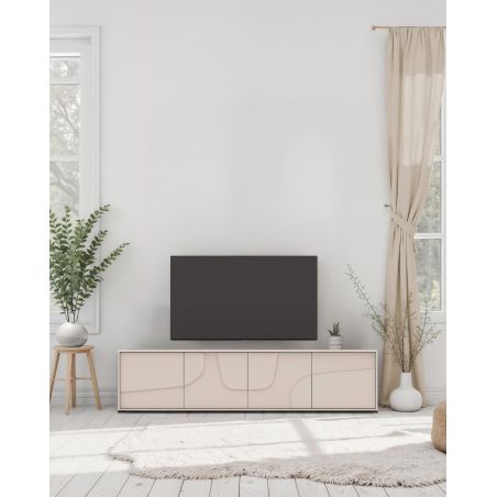 Meuble TV 205 cm OLIVER avec 4 portes en coloris cachemire