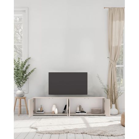 Meuble TV 205 cm OLIVER avec 4 portes en coloris cachemire