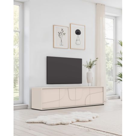 Meuble TV 205 cm OLIVER avec 4 portes en coloris cachemire