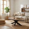 Table basse ovale SORELLA ELIOTT 130 cm avec pieds central