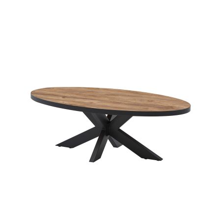 Table basse ovale SORELLA ELIOTT 130 cm avec pieds central