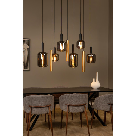 Lucide JOANET - Suspension - 4xE27 & 3xGU10 - Laiton